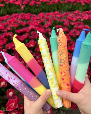 Taper candles- Summer vibes CONFETTI