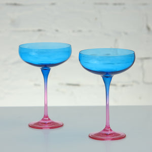 Farbige Champagnerschalen, 2er Set -  Ice bonbon