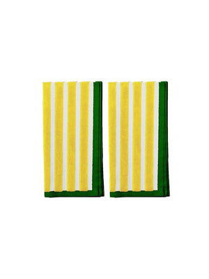 Block Stripe Napkins - Lemon / White