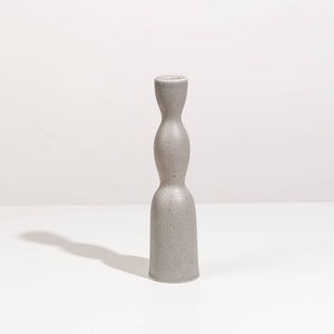 Wave Candleholder Tall - Grey Speckle