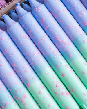 Taper candles- Summer vibes / Blue & Mint, Pink Confetti