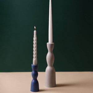 Wave Candleholder Tall - Grey Speckle