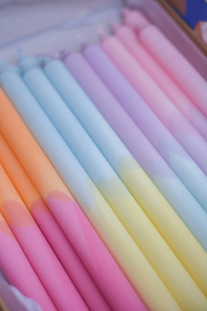 Taper candles (Long)- pastel colours and decorations