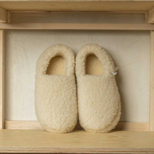 Unisex Wool Slippers - Natural