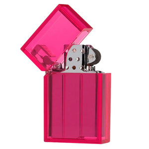 Hard-Edge Petrol Lighter - Clear Pink