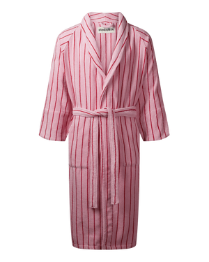 Naram Bathrobe, baby pink & ski patrol red S/M