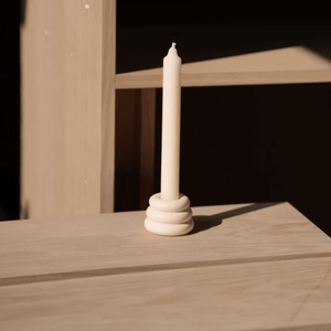 Triple O Candleholder - Pale Yellow