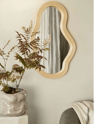 Pond Mirror Medium Rattan