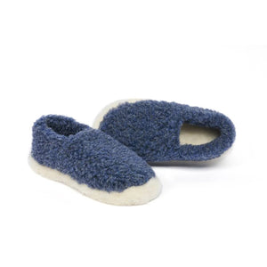 Unisex Wool Slippers - Dark Blue