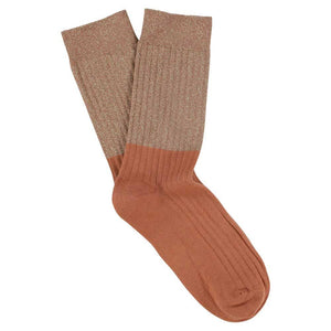 Lurex Block Socks - Gold  / Arabian Spice: EU 36/41   UK 3.5/7   US 6/9.5