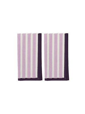 Block Stripe Napkins - Mauve / White