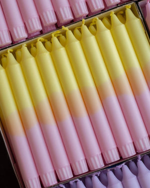 Taper candles- Spring vibes pastel yellow / pink