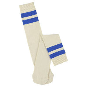 Unisex Tube Socks - Ecru / Bright Blue: EU 36/45   UK 6/10   US 6.5/11