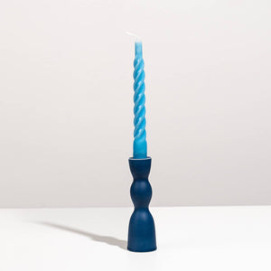 Wave Candleholder Low - Blue