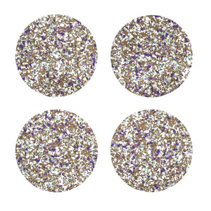 Speckled Round Cork Coasters Set of 4 - Purple