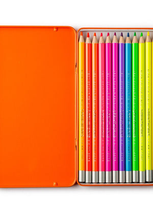 12 Colour Pencils Set (Neon/Metallic)